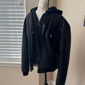 Men’s Murano Black Leather Jacket- Size M